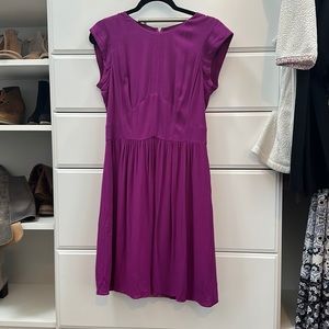 Purple Rebecca Taylor Fit and Flare Dress